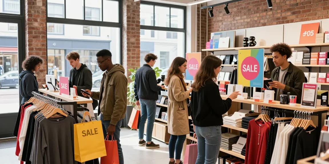 Experience the excitement of a discount code website in netherlands while friends shop for stylish products in an urban setting.
