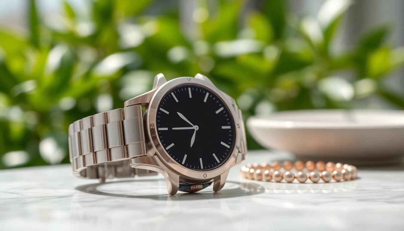 Showcase of a Ladies Classic Smart Watch emphasizing its elegant design and refined features.