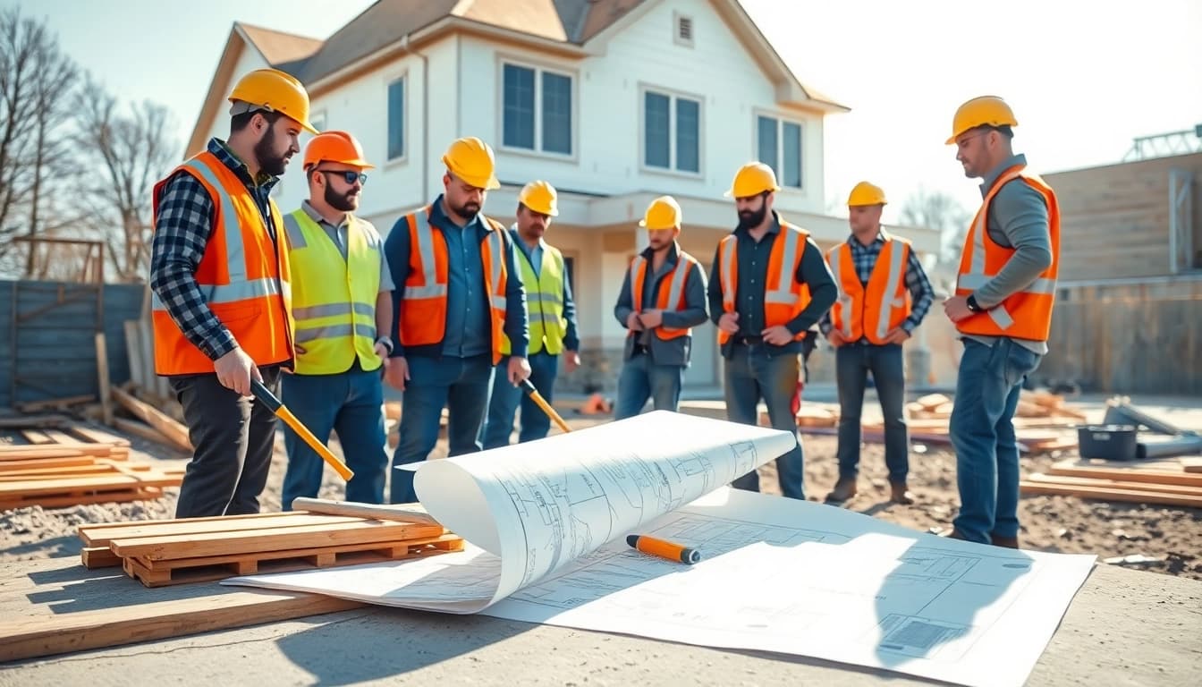 New Jersey General Contractor team working on a residential site, demonstrating expertise in construction safety.