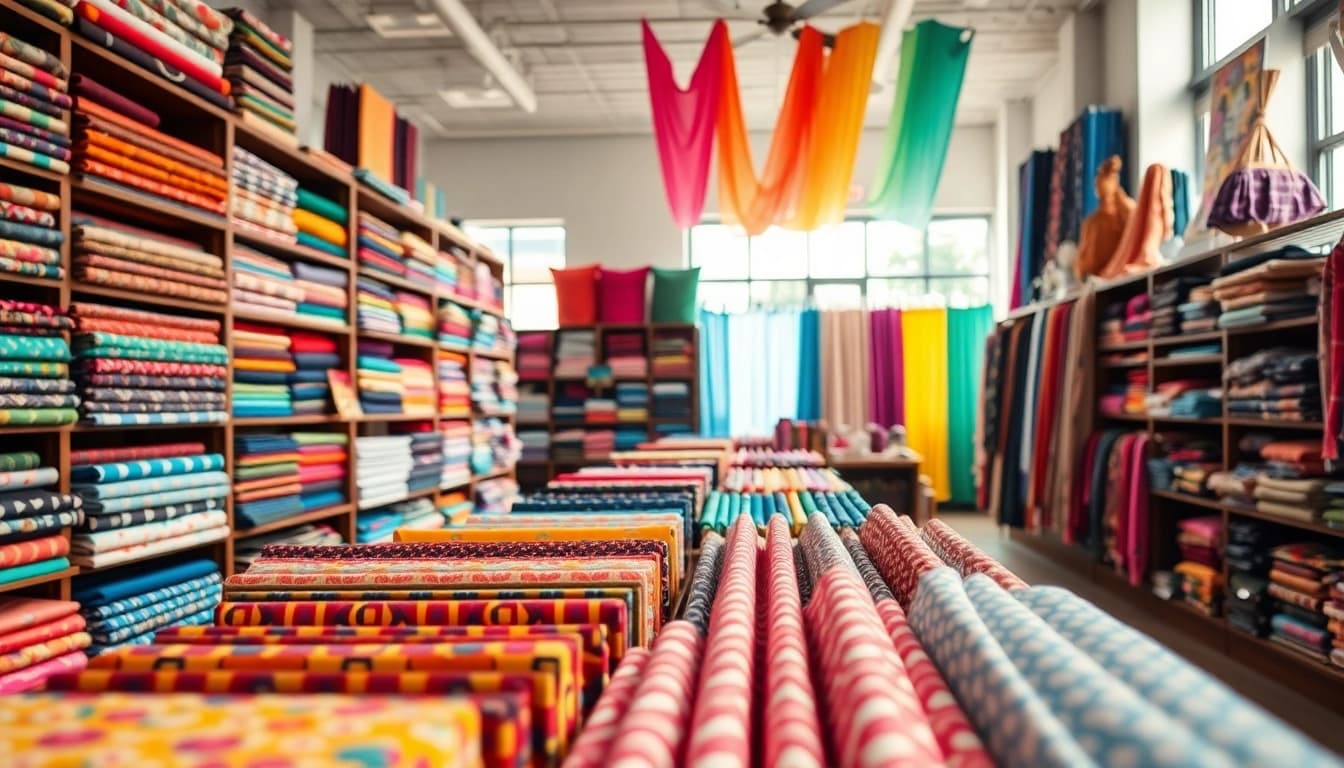 Ontdek stoffen winkel online met een kleurrijk assortiment en uitnodigende sfeer.