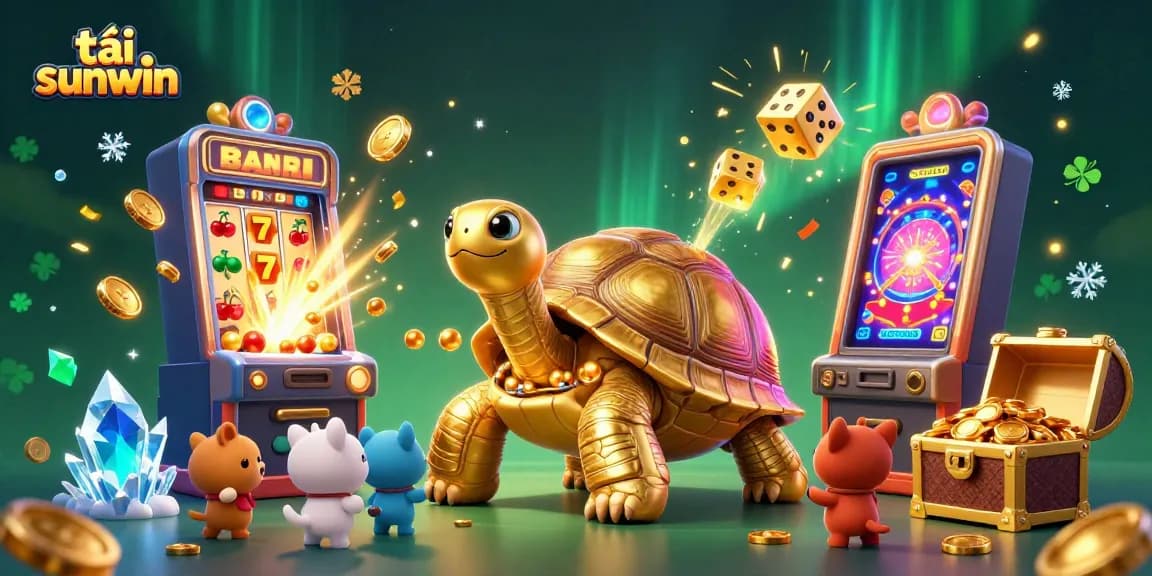 Play thrilling casino games and tải sunwin with a vibrant 3D illustration showcasing fun and excitement.