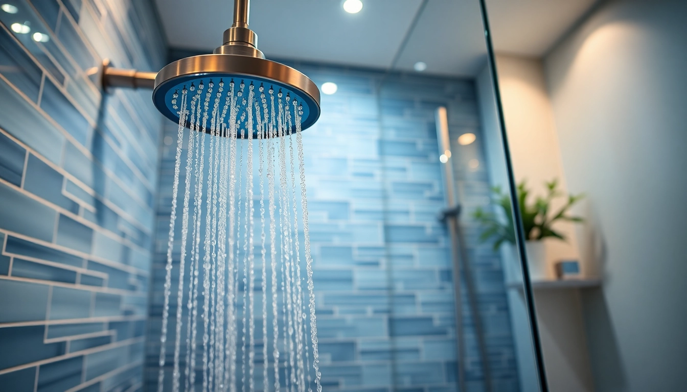 Experience elegant showers au with a modern rainfall shower in a luxurious bathroom setting.