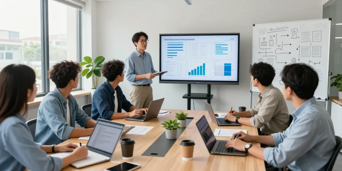 Collaborative meeting scene showcasing a marketplace for service businesses with diverse professionals exchanging ideas around a conference table.