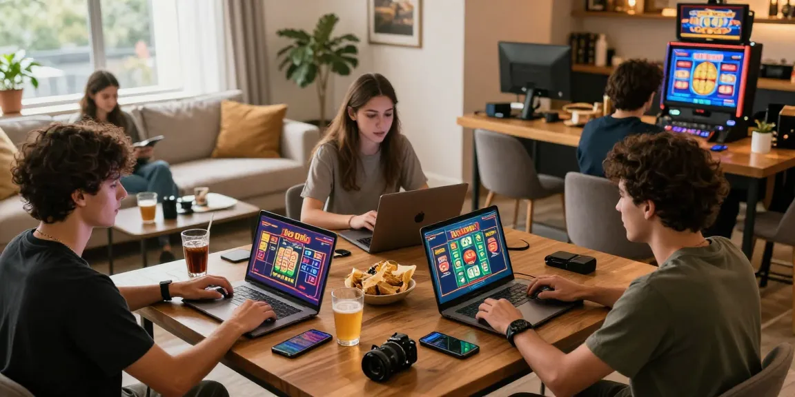 Xocdia88 online gaming scene with diverse players enjoying live dealer games in cozy environments, showcasing excitement and community.