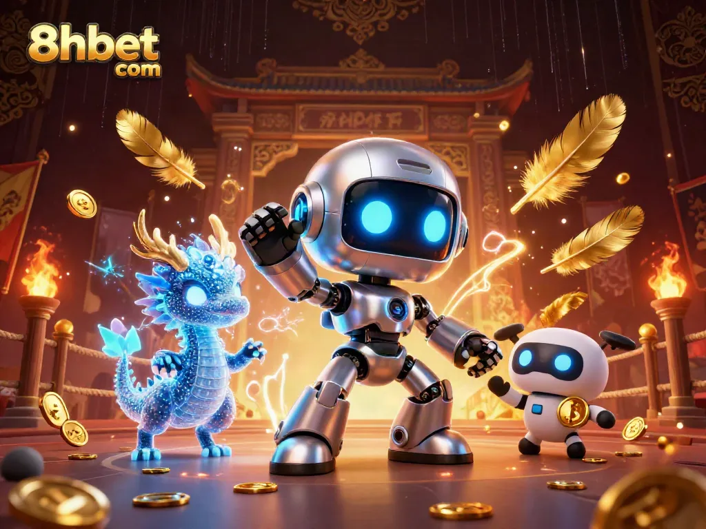 Experience thrilling bets at 8xbet com with cyber-themed 3D gaming illustration.