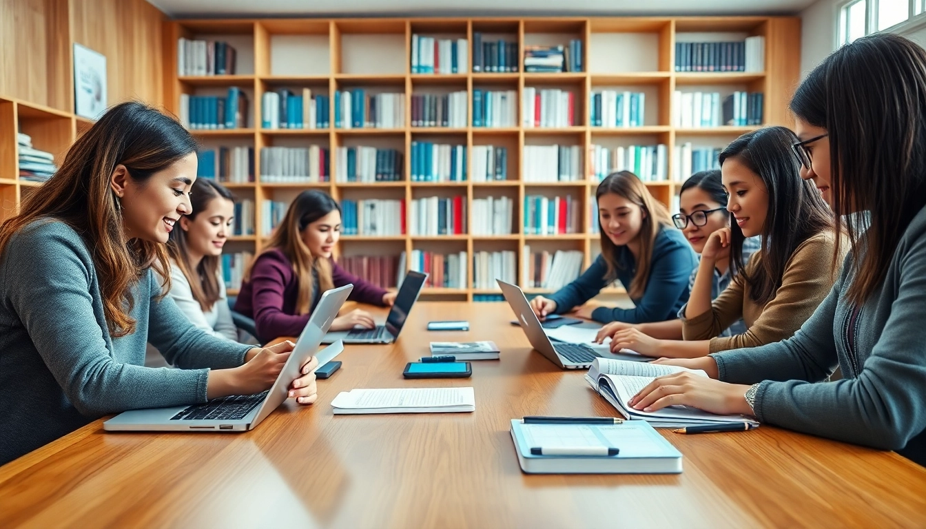 Cisco exam assistance in a collaborative study environment with diverse learners engaged with exam materials.