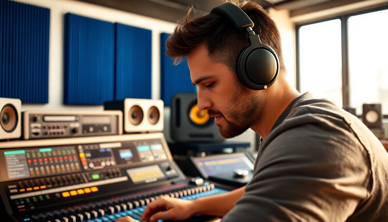 Creating high-quality online mastering services in a professional audio studio setup.