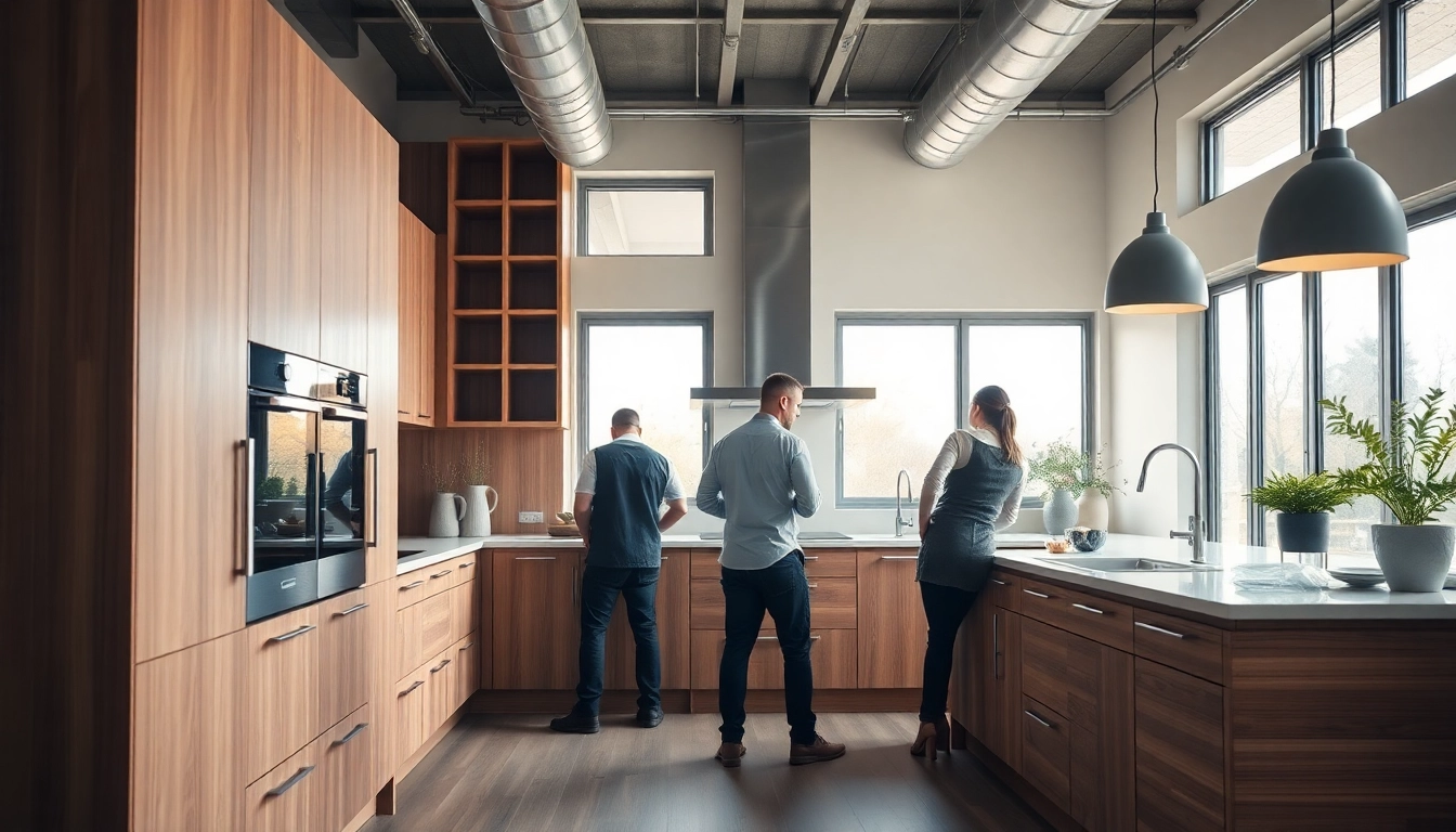 Find skilled kitchen fitters near me enhancing a modern kitchen with expert craftsmanship.