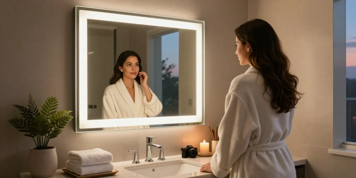 Premium LED bathroom mirror showcasing elegance and style in hotel settings, perfect for hotel bathroom mirror 2. led mirror manufacturer.