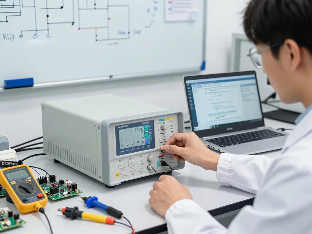 Using a HANMATEK® programmable power supply for electronics testing in a modern lab.