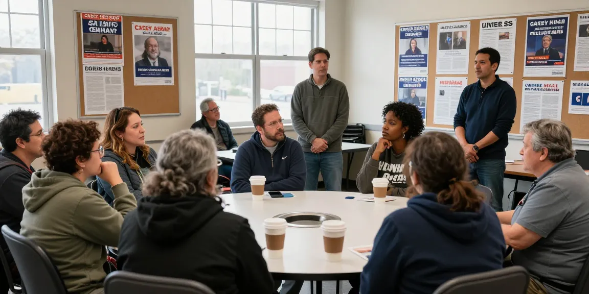 Community gathering discussing Casey Askar's campaign controversies.