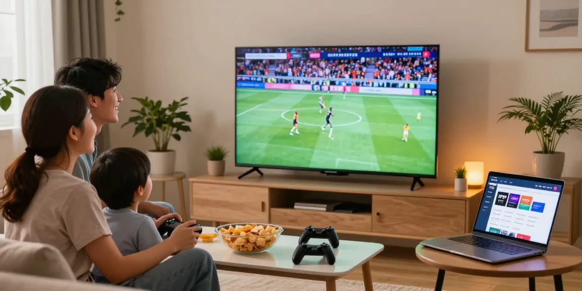 Enjoying IPTV in Germany with multiple devices, showcasing buy iptv germany streaming experience.
