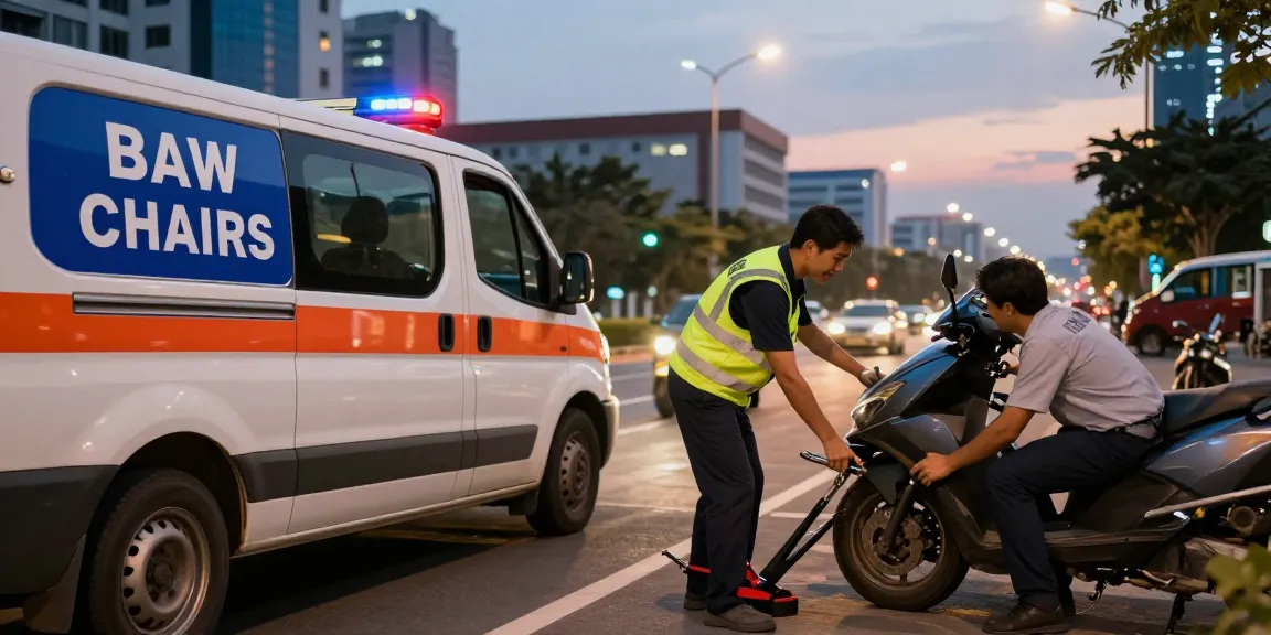 Evakuatori evakuatori tbilisi providing roadside assistance with a professional driver helping a motorist at twilight.