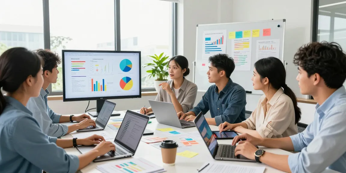 Marketing strategy collaboration at https://wwww.monkeygoals.com office with a diverse team.