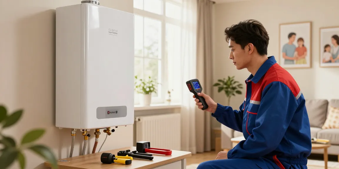 Expert technician performing van kombi servisi in a cozy home environment.