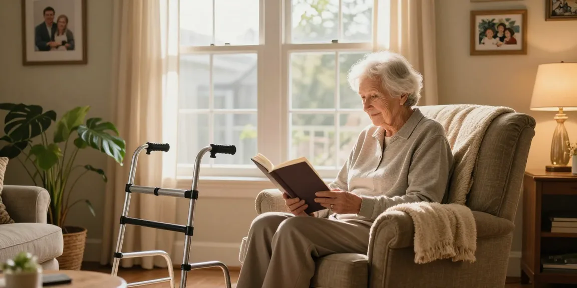 Buy nobility aids for comfortable living, showcasing a cozy home scene with mobility aid.