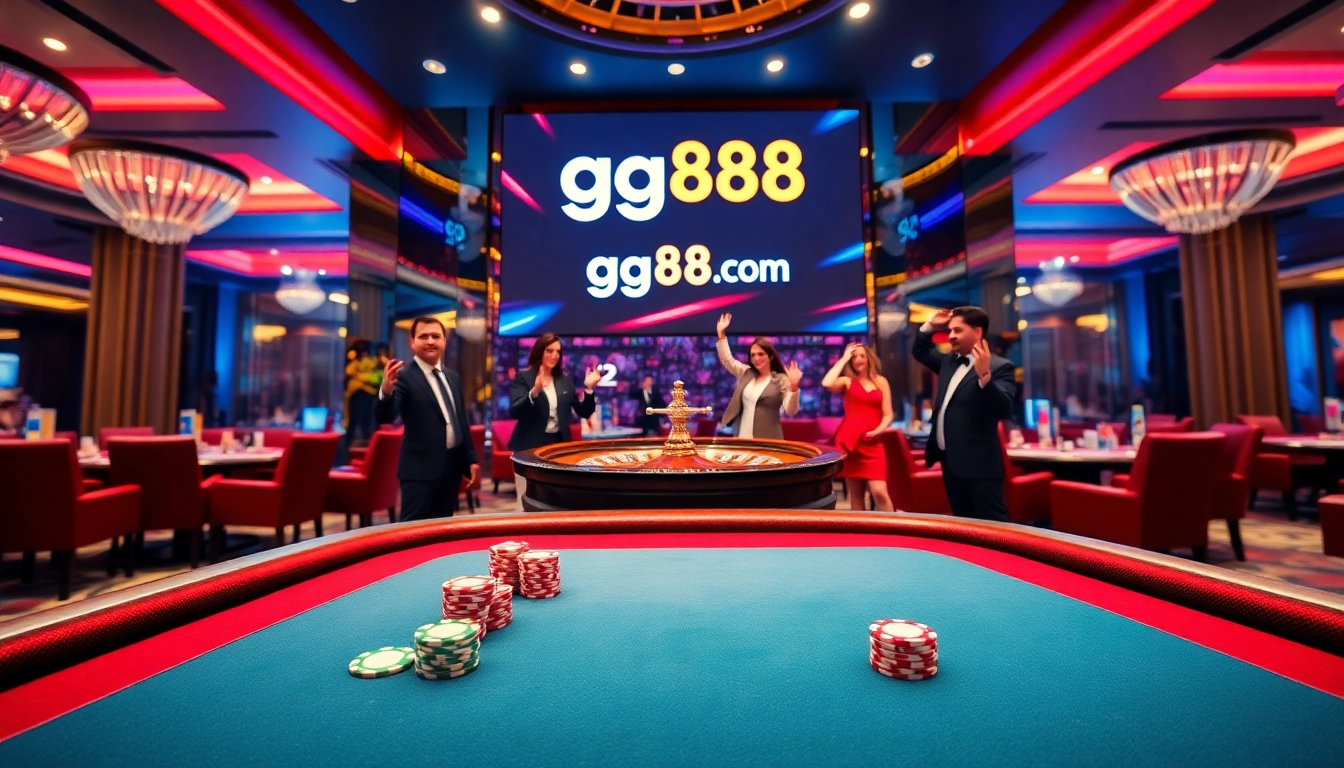 Exciting scene at gg88.com poker table with players enjoying games and celebrating wins.