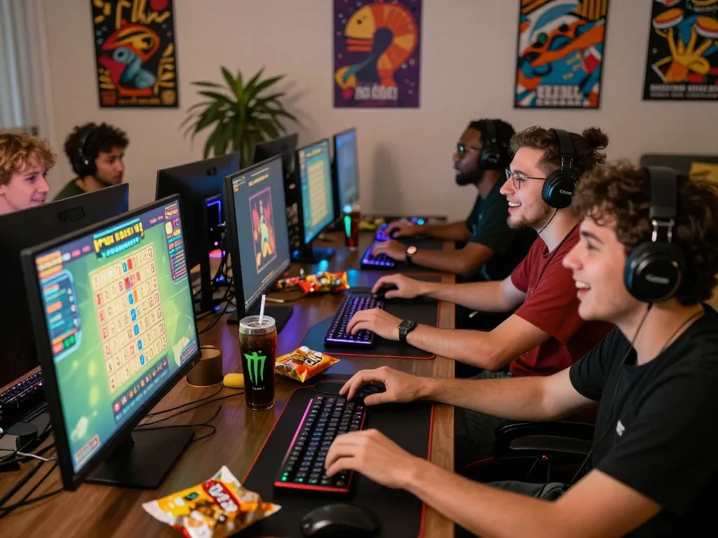 Exciting online lô đề gaming session with friends engaging in a thrilling atmosphere.