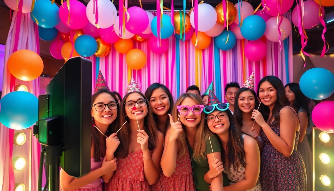 Capture unforgettable moments with our photo booth rental, featuring fun props and colorful backdrops.