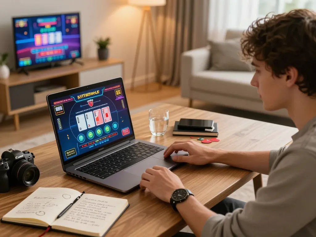 Experience the excitement of 23Win through engaging online gaming setup, showcasing live dealer games and strategic gameplay.