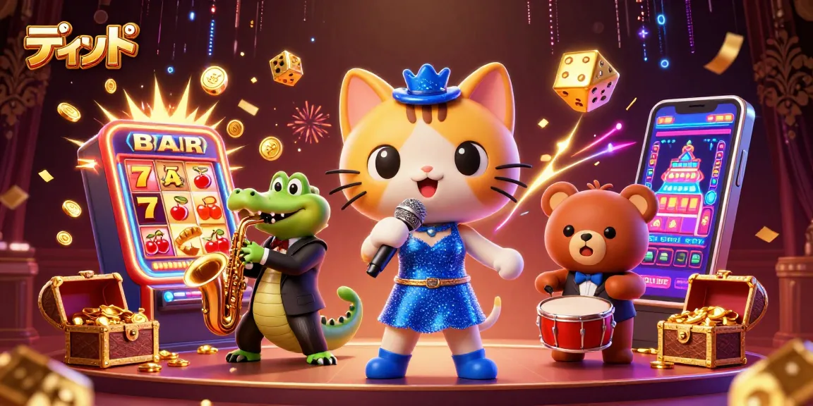 Experience the thrill of ディルド play with vibrant casino-themed characters amidst a jackpot explosion.