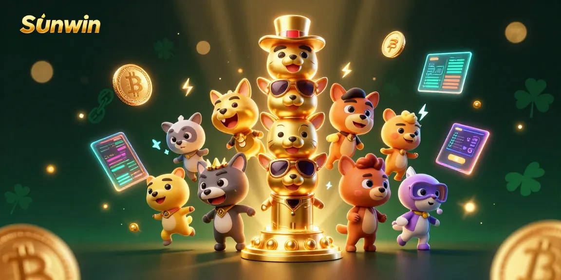 Experience thrilling gameplay with Sunwin's dynamic 3D casino scene filled with vibrant elements.