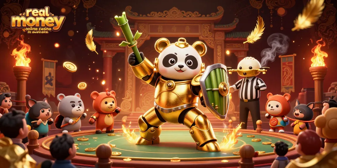 Engage with the excitement at a real money online casino in Australia showcased in an animated 3D scene.